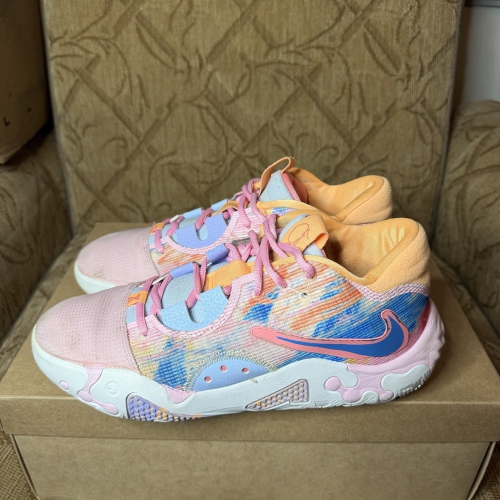 Size 8 Nike PG 6 Painted Swoosh Paul‎ George PINK BLUE Natasha DO9824-100